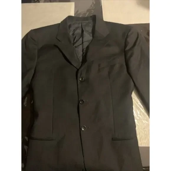 ARMANI Blazer COLLEZIONI Black stripe Wool Sz 42R - Picture 5 of 10